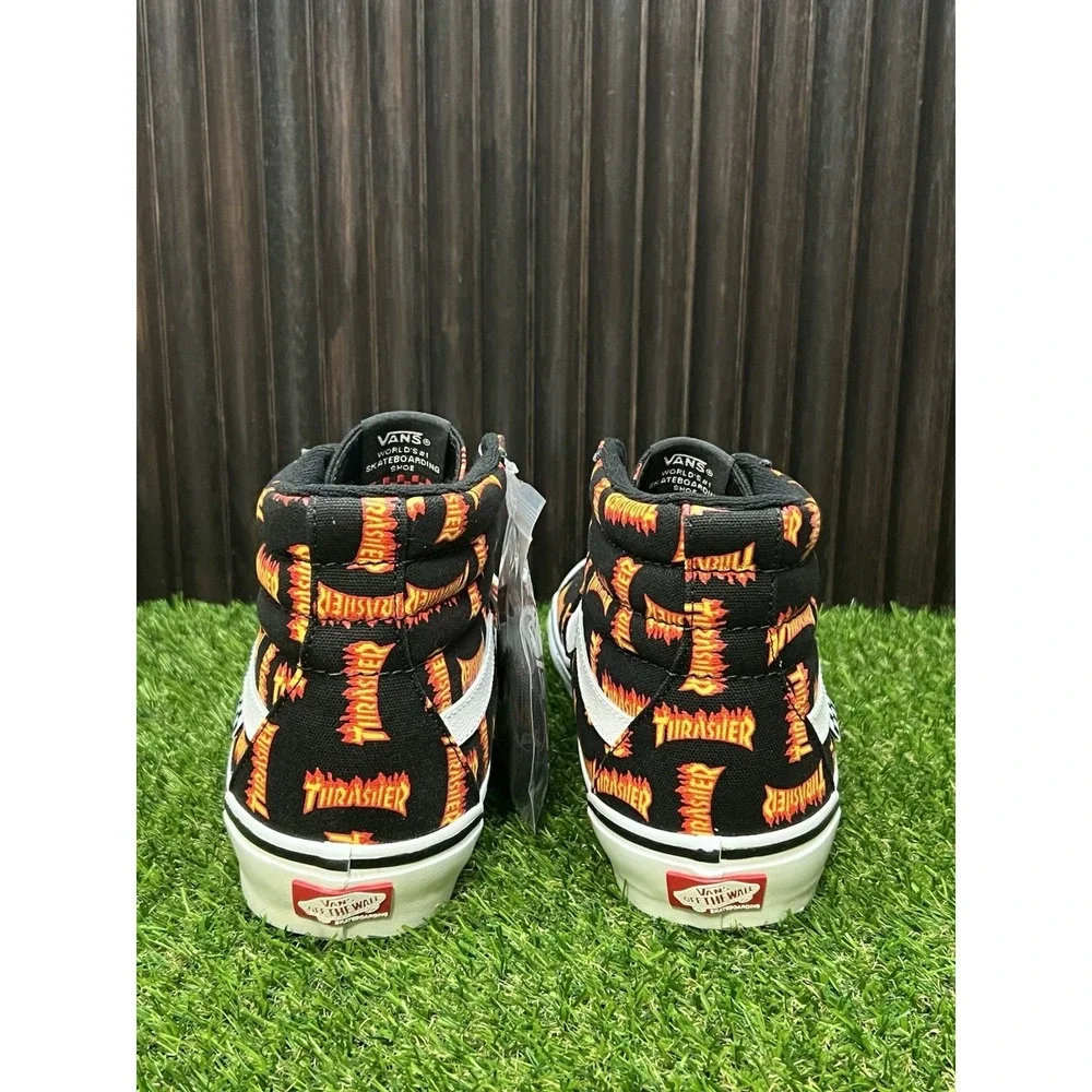Size 9.5 - Thrasher x Vans Skate Sk8- High Allover Thrasher Logo VN0A5FCCBML